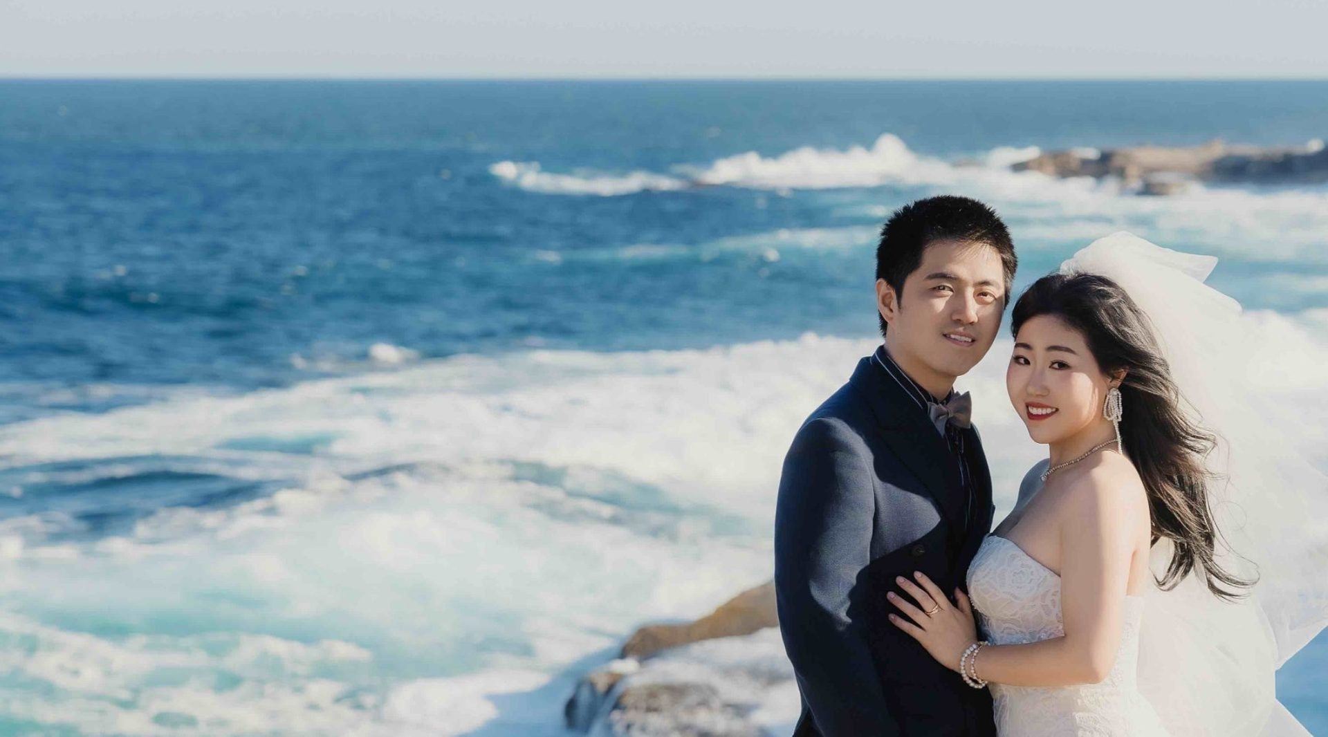 悉尼会员的海边婚纱照
