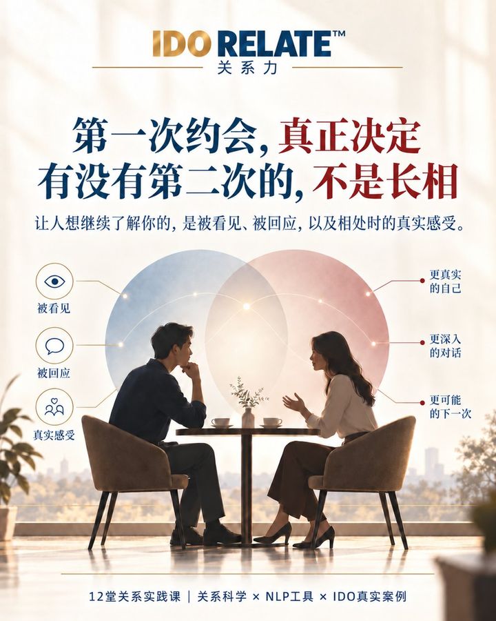 IDO 关系力课程海报 第一次约会 决定有没有下一次的